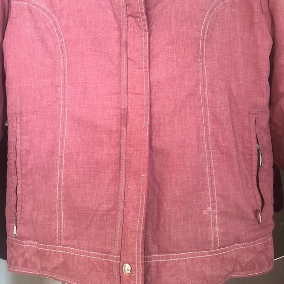 Vintage 70's Reversible Bright Orange and Purple Floral Print Jean Jacket Large - Picture 9 of 10